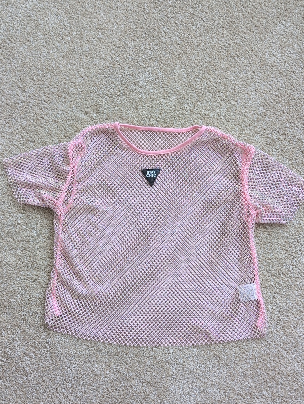 Lola + The Boys Pink Mesh Short-Sleeve Kids Top